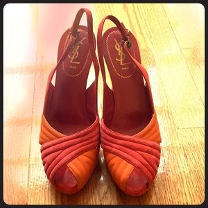 YSL PARIS Heels, pink & orange SUMMER Shoe Size 40